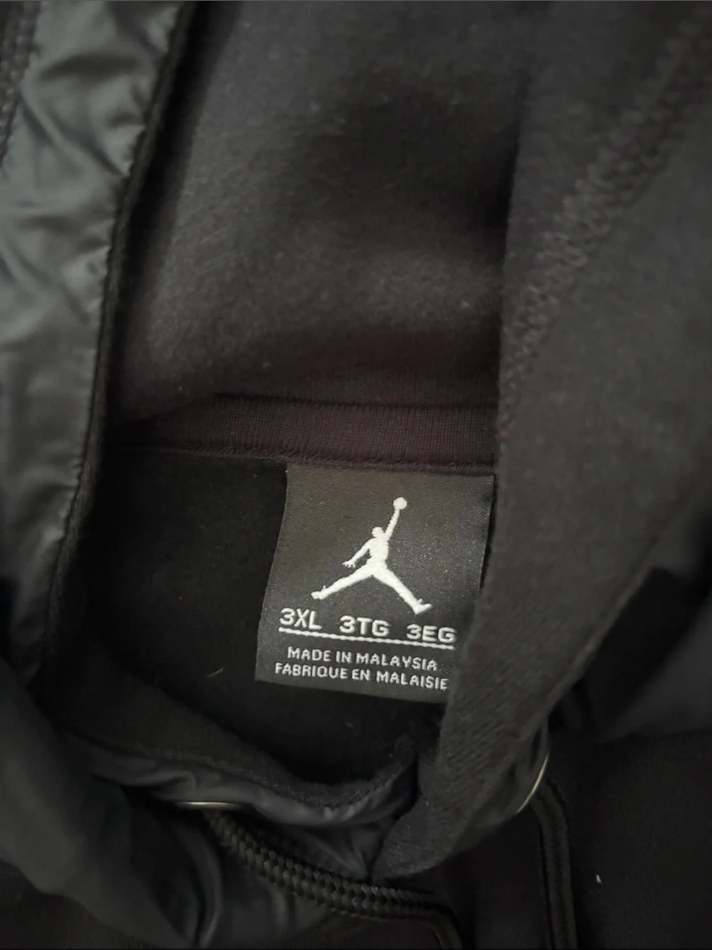 Jordan Black Men's Hoodie with Subtle Tonal Stripe Graphic